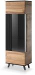 Halmar RANDOM W-1 vitrin, szín: wotan tölgy/fekete