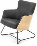 Halmar CHILLOUT fotel sötétszürke / natúr tölgy, lábak - fekete