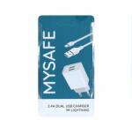 MySAFE Töltő - CH23A - 1m - Lightning kábel 2, 5A - Fehér