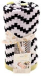 Bizzi Growin Paturica Tricotata din Bumbac Chevron Alb si Negru (BG014) - roua