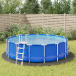 vidaXL Acoperire geotextil piscină, gri deschis, Ø500 cm, poliester (94221)