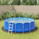 vidaXL Acoperire geotextil piscină, gri deschis, Ø428 cm, poliester (94219)