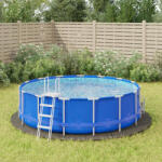 vidaXL Acoperire geotextil piscină, gri deschis, Ø396 cm, poliester (94218)