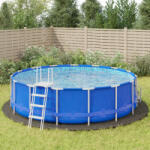 vidaXL Acoperire geotextil piscină, gri deschis, Ø550 cm, poliester (94222)
