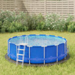 vidaXL Acoperire geotextil piscină, gri deschis, Ø244 cm, poliester (94215)