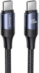USAMS Cablu de Date Type-C la Type-C 100W, PD, Fast Charge, 1.2m - USAMS U71 (US-SJ524) - Black (KF235962) - pcone