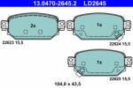 ATE set placute frana, frana disc ATE Ceramic 13.0470-2645.2 (13.0470-2645.2)