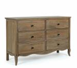 Bizzotto Comoda 6 sertare lemn mango maro Domitille 125x41.6x80 cm (0746864) Comoda