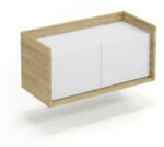 Halmar MOBIUS alacsony szekrény 2D szín: hikora tölgy/fehér - smartbutor