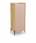 Halmar MOBIUS szekrény 2D szín: hikora tölgy/rózsaszín - smartbutor - 140 200 Ft