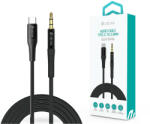 DEVIA 3, 5 mm jack - Type-C audio kábel 1 m-es vezetékkel - Devia Series iPure AUX Audio Cable - fekete - nextelshop