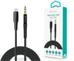 DEVIA 3, 5 mm jack - Lightning audio kábel 1 m-es vezetékkel - Devia Series iPureAUX Audio Cable - fekete - nextelshop