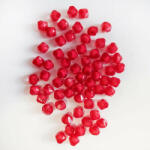CsimpiStore Bicone gyöngy Piros, fehér belsővel (8mm, Műanyag) 20g/csomag