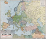  Európa politikai térképe, fakeretben (1941) (1427FK)