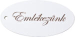Valex Decor 4 db. "Emlékezünk" feliratos ovális tábla 8 x 4cm - Fehér (MT3-04)