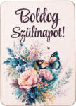  4db. "Boldog szülinapot! " feliratos dekor fa tábla 7 x 5cm (GV04-05)