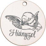  5db. "Hiányzol" feliratos, angyalkás dekor fa tábla 5cm (GV03-403)