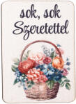  4db. "sok, sok Szeretettel" feliratos dekor fa tábla 7 x 5cm (GV04-413)