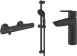 GROHE Pachet 3in1 dus Grohe Precision 345942430, 1/2'', termostat, baterie lavoar 235752432, marimea M, coloana dus, mat, negru (345942430+279482430+235752432)