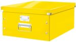 Leitz Cutie depozitare Leitz WOW Click & Store, carton laminat, pliabila, cu capac si maner, 36x20x48 cm, galben (60450016)