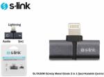 S-Link Átalakító - SL-TA30M (Bemenet: Lightning, Kimenet: 2xLightning, iphone töltés és fejhallgató, fém, szürke) (31590) - mentornet