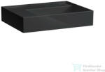 Laufen Kartell By Laufen 60x46 cm-es csaplyuk és túlfolyó nélküli mosdó, bal oldali polccal, fényes fekete H8103350201121 (H8103350201121)