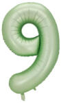  Számos lufi 34" 86cm óriás olivazöld fólia szám, számjegy 9-es (LUFI903681)