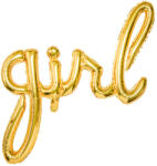 Partydeco Fólia lufi - GIRL Arany felirat, csak csak levegővel tölthető, 77x70cm (LUFI595143)