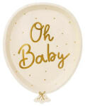 Partydeco Papírtányér 17x22cm, 6db Oh Baby (LUFI166537)