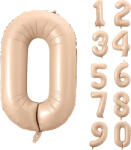  Számos lufi 34" 86cm óriás karamell fólia szám, számjegy 0 (LUFI551566)