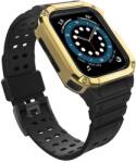 gigapack Pótszíj (egyedi méret, szilikon, közepesen ütésálló, állítható + szilikon keret) FEKETE / ARANY Apple Watch Series 4 44mm, Apple Watch Series 5 44mm, Apple Watch Series 1 42mm, Apple Watch (GP-141547)