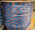 PP fonatolt kötél kék, 12 mm, piros+sárga jelölőszínnel