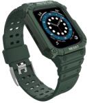 gigapack Pótszíj (egyedi méret, szilikon, közepesen ütésálló, állítható + szilikon keret) SÖTÉTZÖLD Apple Watch Series 4 40mm, Apple Watch Series 5 40mm, Apple Watch Series 1 38mm, Apple Watch Se (GP-141565)