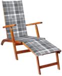 vidaXL Pernă de șezlong grădină, model gri carouri, (75+105)x50x3 cm (314187)