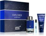 Mont Blanc Explorer Ultra Blue, SET: edp 100ml + edp 7, 5ml + tusfürdő gél 100ml férfi parfüm