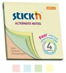 STICK N Öntapadó jegyzettömb, 76x76 mm, 100 lap, STICK N, pasztell színek (SN21821) - webpapir