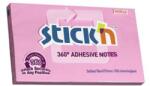 STICK N Öntapadó jegyzettömb, 76x127 mm, 100 lap, STICK N, rózsaszín (SN21558) - webpapir