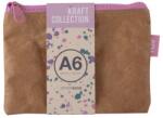 APLI Rendszerező tasak, cipzáras, bőrhatású textúra, műanyag, A6, APLI "Kraft", vegyes színű cipzár (LCA19155) - webpapir