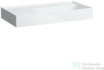 Laufen Kartell By Laufen 90x46 cm-es mosdó csaplyuk és túlfolyó nélkül, bal oldali polccal, matt fehér H8103397571121 (H8103397571121)