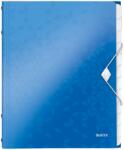 Leitz Mapa documente A4 cu elastic si 12 separatoare plastic albastru metalizat Leitz WOW (ESS46340036)