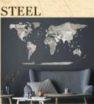 AWD Világtérkép 3D fa puzzle falitérkép 200x110 cm - steel (angol) (5999570430216)