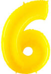  Számos lufi 34" 86cm óriás sárga szám, számjegy 6-os (LUFI597087)