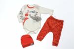 Miniworld Set body, pantaloni si caciulita animalute portocaliu bebelusi bumbac 3-9 luni (16362-3-6)