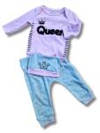 Miniworld Set body, pantaloni si caciulita queen roz bebelusi bumbac 3-9 luni (16076-3-6)