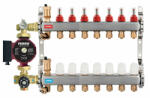  Pachet grup de amestec cu pompa Ferro 25/60, vana termostatica, distribuitor-colector 7 cai cu racord eurocon pentru incalzire in pardoseala (GM-WP/0204W/SN-RZP07S/MR-SET)