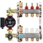  Pachet grup de amestec cu pompa Ferro 25/40, vana termostatica, distribuitor-colector 3 cai cu racord eurocon pentru incalzire in pardoseala (GM-WP/0203W/SN-RZP03S/MR-SET)