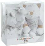 Gamberritos takaró - wellsoft 80x110cm - plüss játékkal pólós cica, szürke 10712