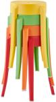 vidaXL Scaune stivuibile, 4 buc. , multicolor, plastic (247280)