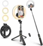 Techsuit Selfie Stick cu lampa circulara - Techsuit (Q07) - Black (KF2313358)