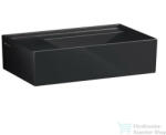 Laufen Kartell By Laufen 46x28 cm-es kézmosó, csaplyukk és túlfolyó nélkül, speciális rejtett lefolyóval, fényes fekete H8153350201121 (H8153350201121)